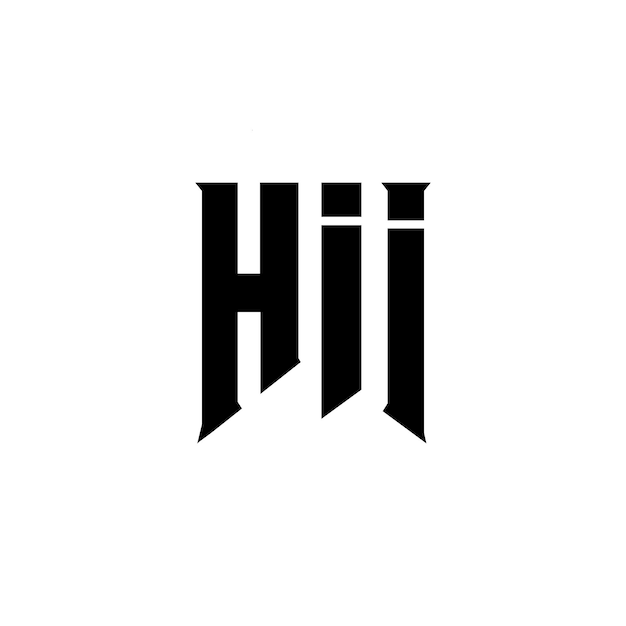 Design de logo de lettre HII pour une entreprise de technologie Design de logo HII combinaison de couleurs noir et blanc Logo HII vecteur Design de logo Icon HII alphabet Design de logo typographique HII