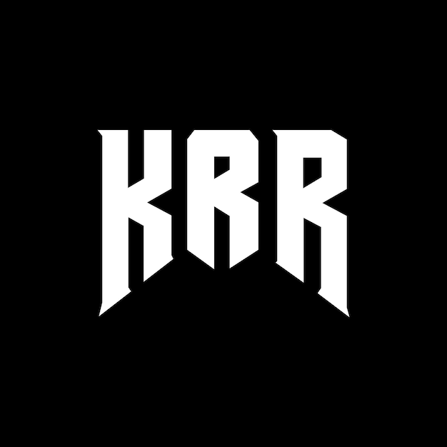 Design de logo de lettre KRR pour l'entreprise de technologie Design de logo KRR combinaison de couleurs noir et blanc
