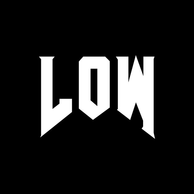 Design de logo de lettre LOW pour une entreprise de technologie Design de logo LOW combinaison de couleurs noir et blanc LOW logo LOW vecteur LOW design LOW icône LOW alphabet LOW typographie Design de logo