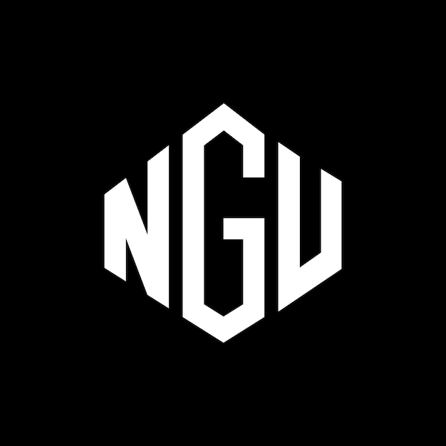 Design de logo de lettre NGU avec forme de polygone NGU polygon et forme de cube design de logo NGU hexagone modèle de logo vectoriel couleurs blanc et noir NGU monogramme logo d'entreprise et immobilier