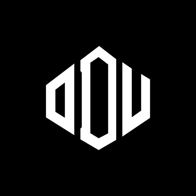 Design de logo de lettre ODU avec forme de polygone ODU polygon et forme de cube design de logo ODU hexagone modèle de logo vectoriel couleurs blanc et noir monogramme d'entreprise et logo immobilier ODU