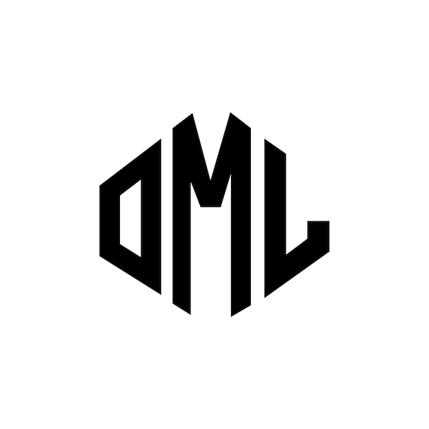 Design de logo de lettre OML avec forme de polygone OML polygone et forme de cube design de logo OML hexagone modèle de logo vectoriel couleurs blanc et noir OML monogramme logo d'entreprise et immobilier