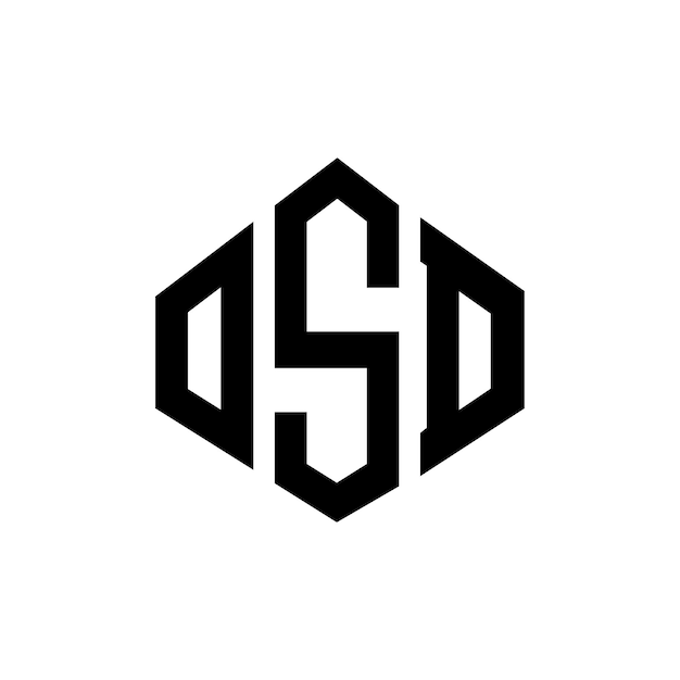 Design de logo de lettre OSD avec forme de polygone OSD polygon et forme de cube design de logo OSD hexagone modèle de logo vectoriel couleurs blanc et noir OSD monogramme logo d'entreprise et immobilier