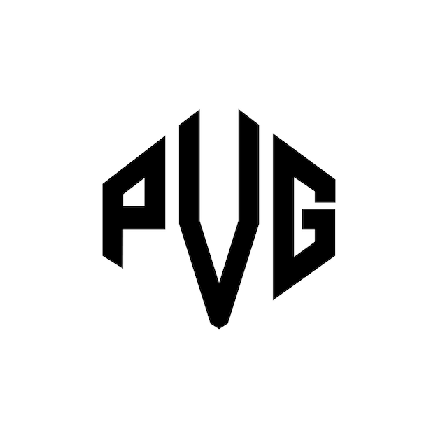 Vecteur design de logo de lettre pvg avec forme de polygone pvg polygon et forme de cube design de logo pvg hexagone modèle de logo vectoriel couleurs blanc et noir pvg monogramme logo d'entreprise et immobilier