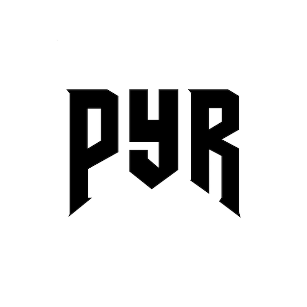 Design de logo de lettre PYR pour une entreprise de technologie Design de logo PYR combinaison de couleurs noir et blanc Logo PYR vecteur PYR design Icon PYR Alphabet PYR typographie Design de logo