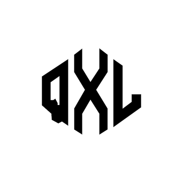 Design de logo de lettre QXL avec forme de polygone QXL design de logo en forme de polygon et de cube QXL modèle de logo vectoriel hexagonal couleurs blanc et noir QXL monogramme logo d'entreprise et immobilier