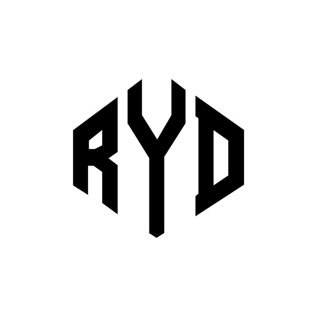 Vecteur design de logo de lettre ryd avec forme de polygone ryd polygon et forme de cube design de logo ryd hexagone modèle de logo vectoriel couleurs blanc et noir ryd monogramme logo d'entreprise et immobilier