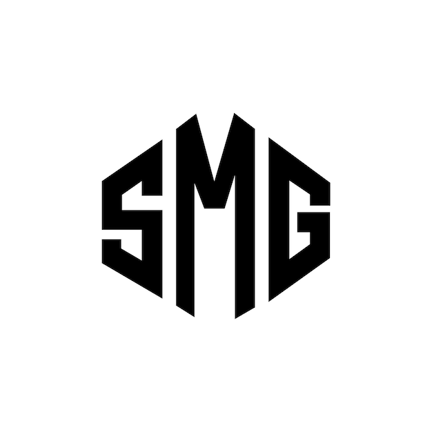 Vecteur design de logo de lettre smg avec forme de polygone smg design de logo en forme de polygon et de cube modèle de logo vectoriel hexagonal smg couleurs blanc et noir logo monogramme d'entreprise et immobilier smg