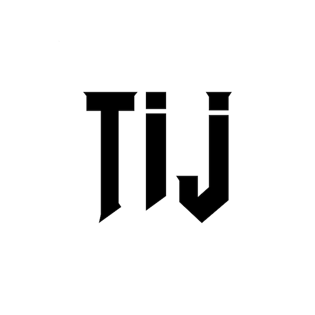 Design de logo de lettre TIJ pour l'entreprise technologique TIJ logo design combinaison de couleurs noir et blanc TIJ logo TIJ vecteur TIJ design TIJ icône TIJ alphabet TIJ typographie design de logo