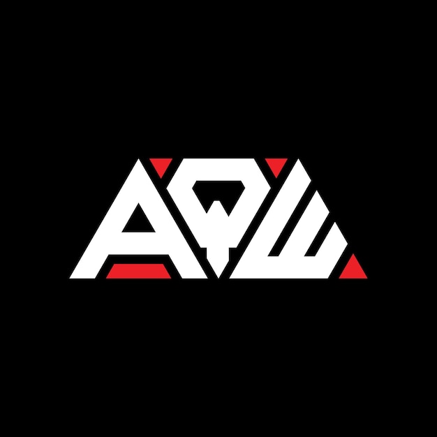 Vecteur design de logo de lettre triangulaire aqw avec forme de triangle design de logo triangulaire monogramme modèle de logo vectoriel triangle aqw avec couleur rouge logo triangular aqw simple élégant et luxueux logo aqw