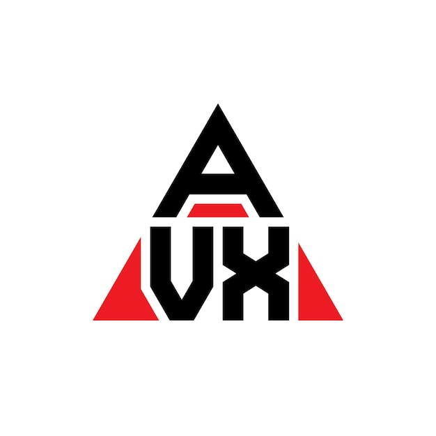 Vecteur design de logo de lettre triangulaire avx avec forme de triangle avx design de logo triangulaire monogramme avx modèle de logo vectoriel triangulaire avec couleur rouge avx logo triangular simple logo élégant et luxueux