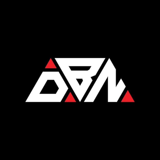 Vecteur design de logo de lettre triangulaire dbn avec forme de triangle dbn design de logo triangulaire monogramme dbn modèle de logo vectoriel triangulaire avec couleur rouge dbn logo triangular simple elegant et luxueux logo dbn