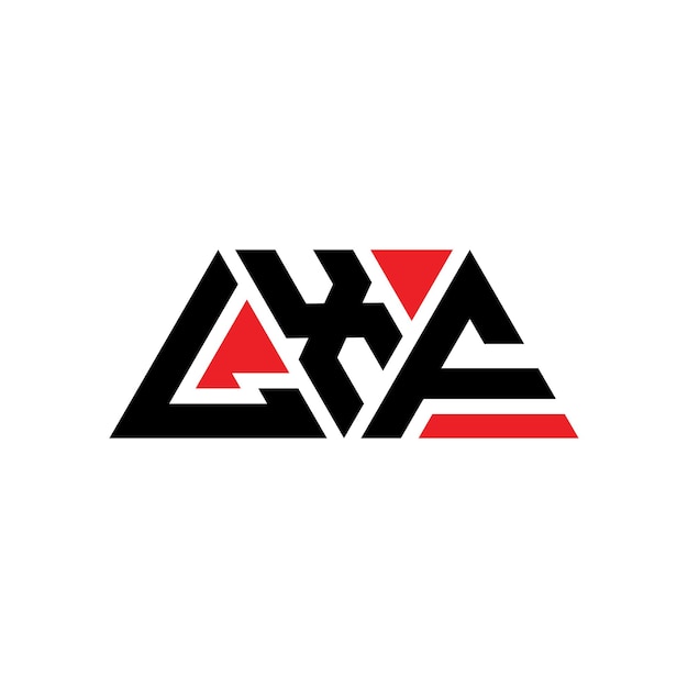 Design de logo de lettre triangulaire LXF avec forme de triangle LXF design de logo de triangle monogramme LXF modèle de logo vectoriel triangulaire avec couleur rouge LXF logo triangulaire Simple Logo élégant et luxueux LXF