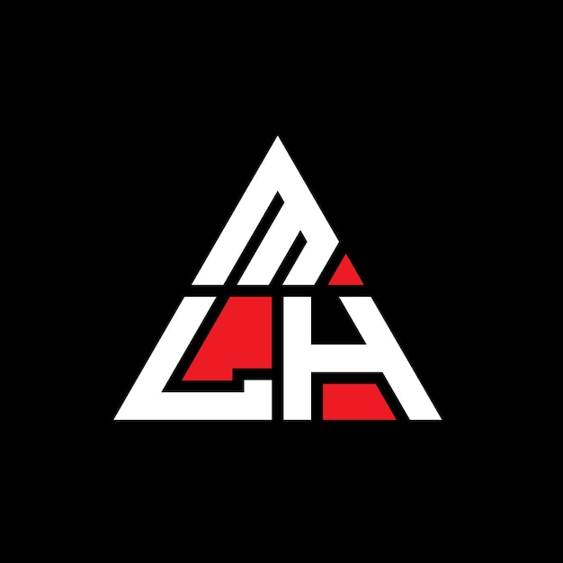 Design de logo de lettre triangulaire MLH avec forme de triangle Design de logo triangulaireMLH monogramme modèle de logo vectoriel triangle MLH avec couleur rouge Logo triangulaire Simple Logo élégant et luxueux