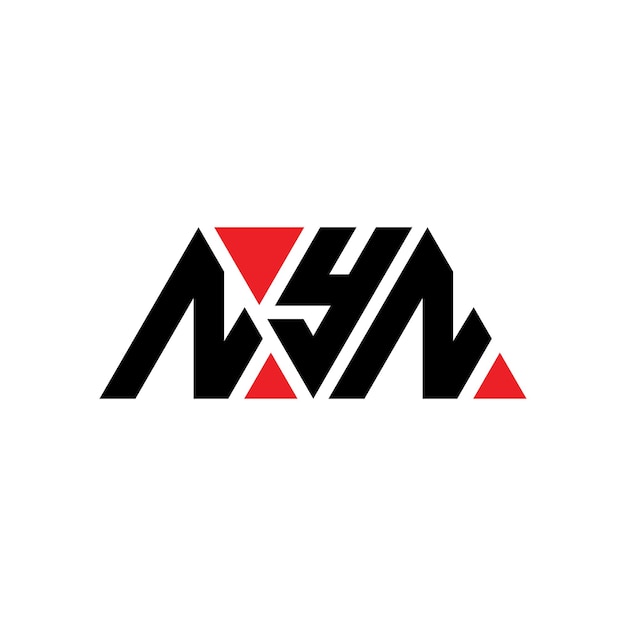 Vecteur design de logo de lettre triangulaire nyn avec forme de triangle design de logo triangulaire monogramme nyn modèle de logo vectoriel triangle nyn avec couleur rouge logo triangulaire simple élégant et luxueux logo nyn