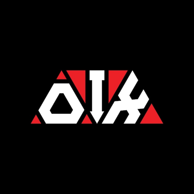 Design de logo de lettre triangulaire OIX avec forme de triangle OIX design de logo triangulaire monogramme OIX modèle de logo vectoriel triangulaire avec couleur rouge OIX logo triangular Simple Logo élégant et luxueux OIX