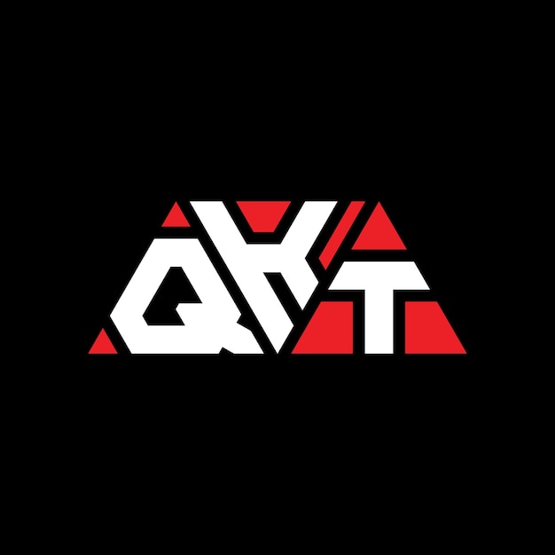 Vecteur design de logo de lettre triangulaire qkt avec forme de triangle design de logo triangulaire monogramme qkt modèle de logo vectoriel triangle qkt avec couleur rouge logo triangular simple élégant et luxueux logo qkt