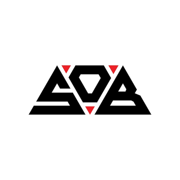 Vecteur design de logo de lettre triangulaire sob avec forme de triangle design de logo triangulaire monogramme modèle de logo vectoriel triangle sob avec couleur rouge logo triangulaire simple élégant et luxueux logo sob