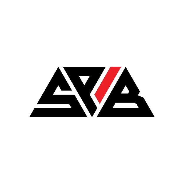 Vecteur design de logo de lettre triangulaire spb avec forme de triangle design de logo triangulaire psb monogramme modèle de logo vectoriel triangulaire ssb avec couleur rouge logo triangulaire simple élégant et luxueux ssb