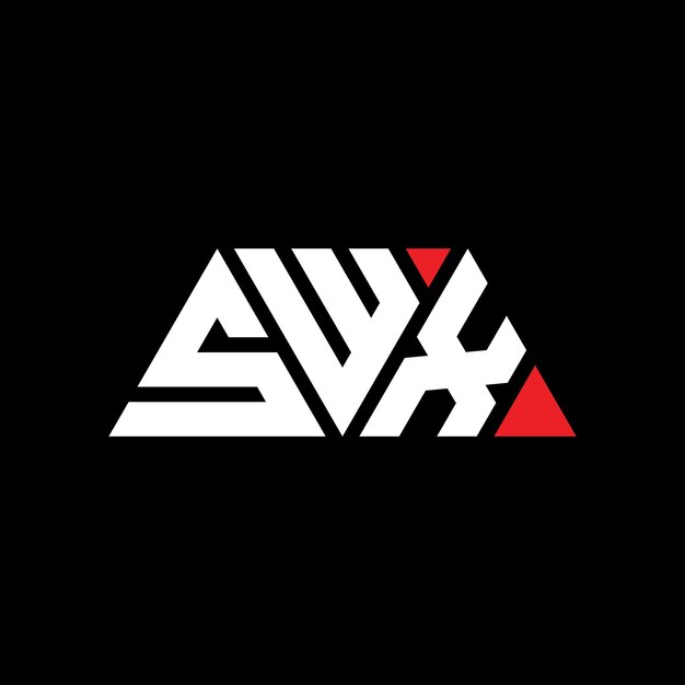 Design de logo de lettre triangulaire SWX avec forme de triangle Design de logo triangulaire monogramme SWX modèle de logo vectoriel triangulaire avec couleur rouge Logo triangulaire simple élégant et luxueux SWX