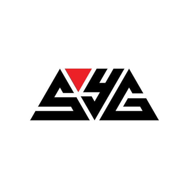 Vecteur design de logo de lettre triangulaire syg avec forme de triangle design de logo triangulaire monogramme syg modèle de logo vectoriel triangulaire avec couleur rouge syg logo triangular simple logo élégant et luxueux syg