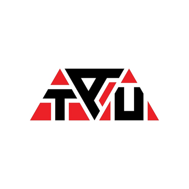 Vecteur design de logo de lettre triangulaire tau avec forme de triangle tau design de logo triangulaire monogramme tau modèle de logo vectoriel triangulaire avec couleur rouge tau logo triangular simple elegant et luxueux logo tau