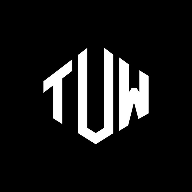 Design de logo de lettre TUW avec forme de polygone TUW design de logo en forme de polygon et de cube TUW modèle de logo vectoriel hexagonal TUW couleurs blanc et noir TUW monogramme logo d'entreprise et immobilier