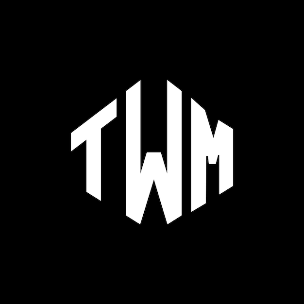 Design de logo de lettre TWM avec forme de polygone TWM design de logo en forme de polygon et de cube TWM modèle de logo vectoriel hexagonal couleurs blanc et noir TWM monogramme logo d'entreprise et immobilier