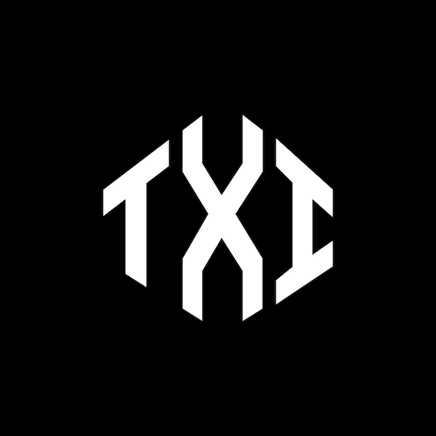 Design de logo de lettre TXI avec forme de polygone TXI design de logo en forme de polygon et de cube TXI modèle de logo vectoriel hexagonal couleurs blanc et noir TXI monogramme logo d'entreprise et immobilier