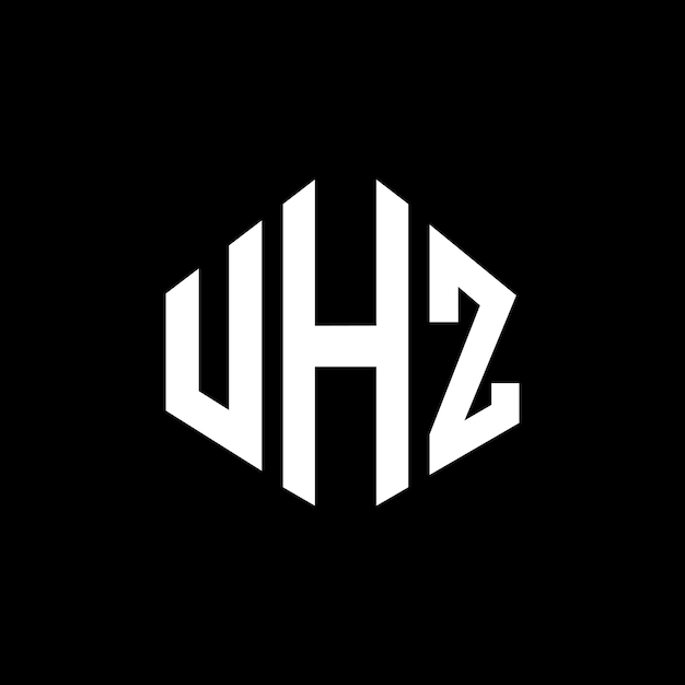 Vecteur design de logo de lettre uhz avec forme de polygone uhz polygone et forme de cube design de logo uhz hexagone modèle de logo vectoriel couleurs blanc et noir logo monogramme d'entreprise et immobilier uhz