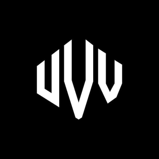 Vecteur design de logo de lettre uvv avec forme de polygone uvv polygon et forme de cube design de logo uvv hexagone modèle de logo vectoriel couleurs blanc et noir monogramme uvv logo d'entreprise et immobilier