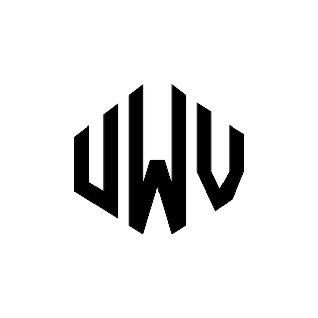 Vecteur design de logo de lettre uwv avec forme de polygone uwv polygone et forme de cube design de logo uwv hexagone modèle de logo vectoriel couleurs blanc et noir uwv monogramme logo d'entreprise et immobilier