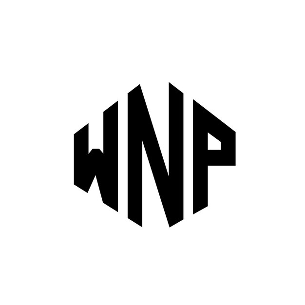 Design de logo de lettre WNP avec forme de polygone WNP design de logo en forme de polygon et de cube WNP modèle de logo vectoriel hexagonal couleurs blanc et noir WNP monogramme logo d'entreprise et immobilier