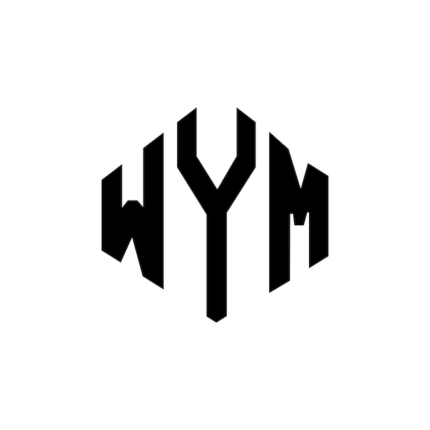 Vecteur design de logo de lettre wym avec forme de polygone wym polygon et forme de cube design de logo wym hexagone modèle de logo vectoriel couleurs blanc et noir wym monogramme logo d'entreprise et immobilier