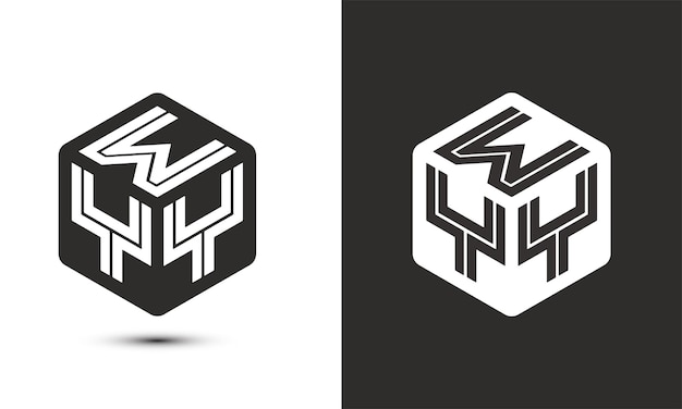 Design de logo de lettre WYY avec illustrateur logo cube logo vectoriel logo de police d'alphabet moderne style de chevauchement