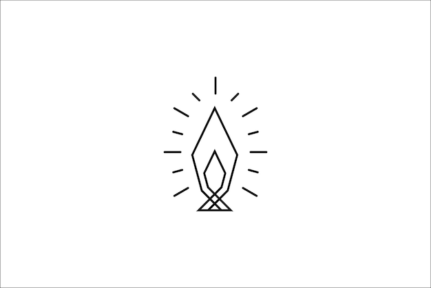Design de logo en ligne de bougie avec effet lumineux