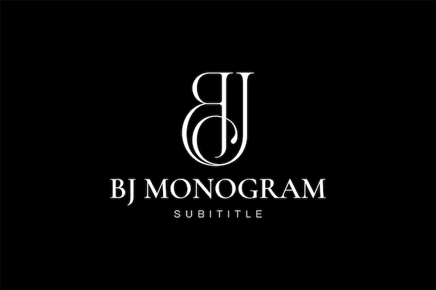 Vecteur design de logo de luxe moderne initial bj monogramme illustration vectorielle