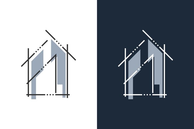 Vecteur design de logo de maison d'architecture et de construction avec un concept moderne