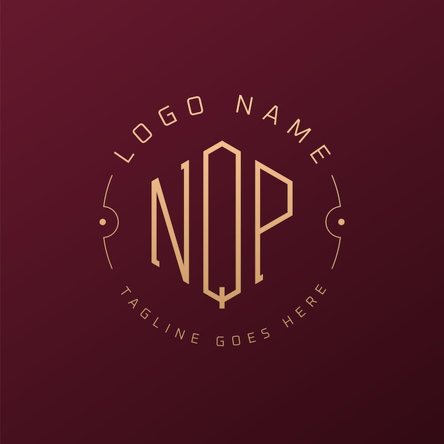 Design de logo NQP de luxe Lettre élégante Logo NQP monogramme Polygone minimaliste Modèle de conception de logo N QP