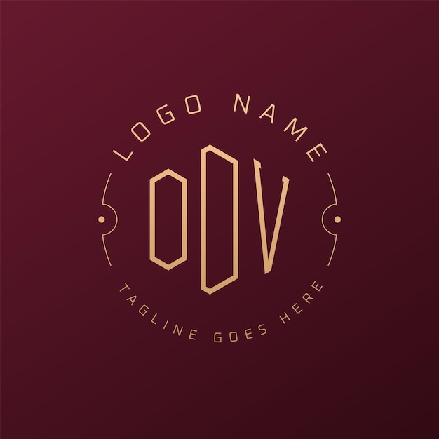 Design de logo ODV de luxe Lettre élégante ODV Monogramme de logo Minimaliste Polygone Modèle de conception de logo ODM