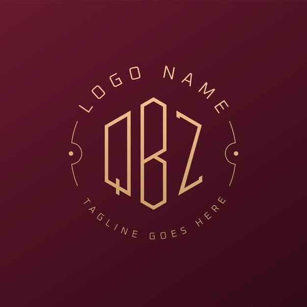 Design de logo QBZ de luxe Lettres élégantes Logo QBZ monogramme Minimaliste Polygone modèle de design de logoQBZ