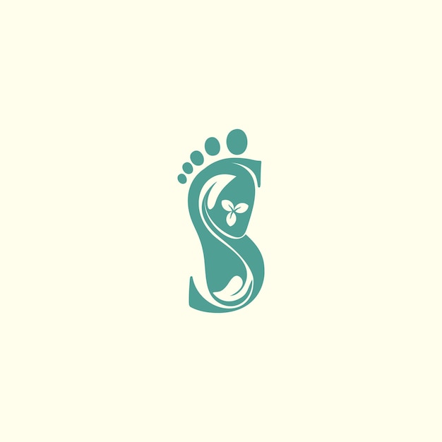 Vecteur design de logo de réflexologie avec lettre et clinique des pieds concept unique vecteur premium