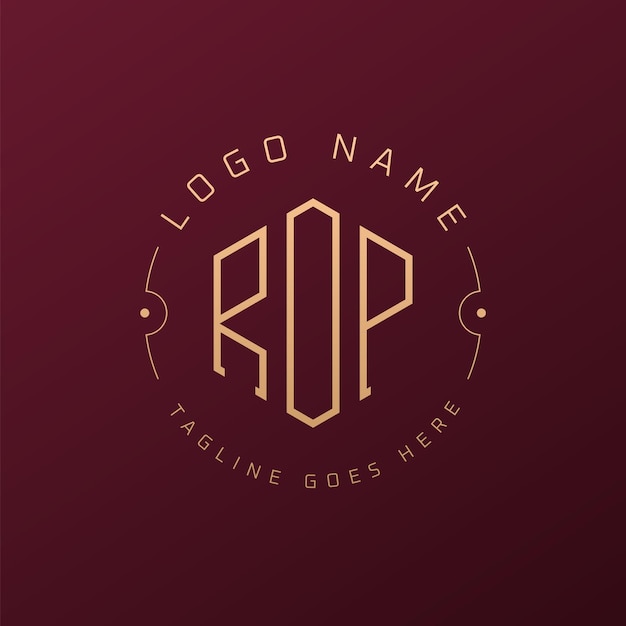 Design de logo ROP de luxe Lettre élégante ROP Monogramme de logo Minimaliste Polygone modèle de design de logo de ROP