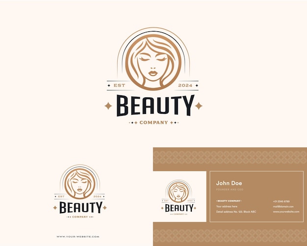 Vecteur design de logo de salon de beauté féminin vectoriel pour une entreprise