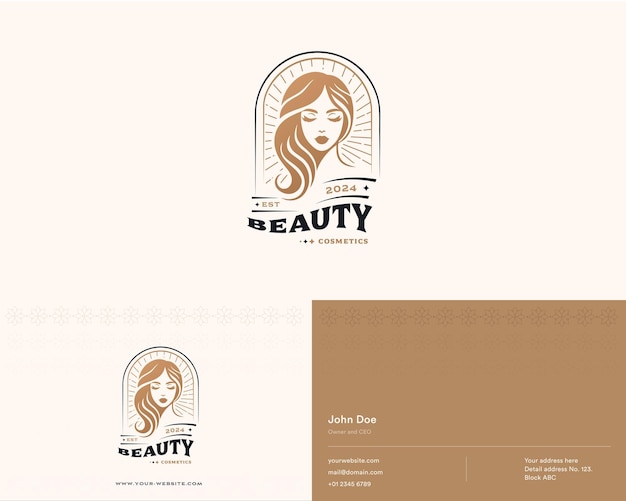 Vecteur design de logo de salon de beauté féminin vectoriel pour une entreprise