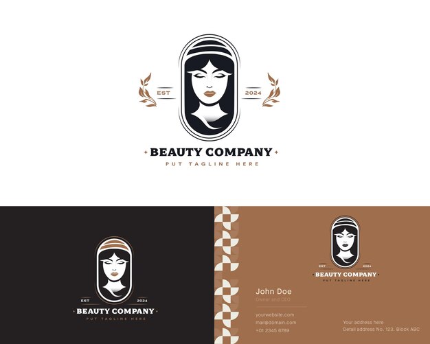 Vecteur design de logo de salon de beauté féminin vectoriel pour une entreprise