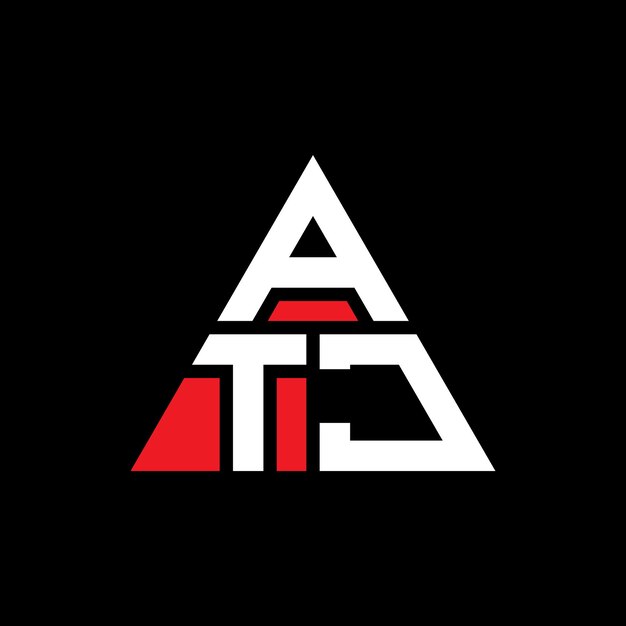 Design de logo triangle ATJ avec forme de triangle Design de logo monogramme ATJ triangle vectoriel modèle de logo ATJ avec couleur rouge Logo triangulaire ATJ Simple Logo élégant et luxueux