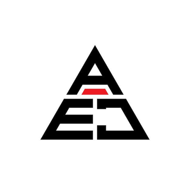 Vecteur design de logo triangulaire aej avec forme triangulaire monogramme aej triangle vectoriel modèle de logo aej avec couleur rouge logo triangulaire simple élégant et luxueux