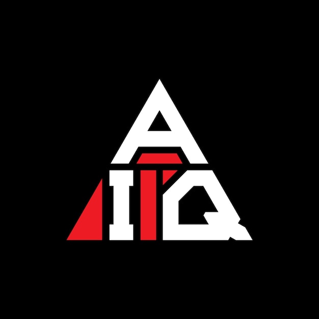 Design de logo triangulaire AIQ avec forme de triangle Design de logo de triangle AIQ monogramme modèle de logo vectoriel triangular AIQ avec couleur rouge Logo triangulaire simple élégant et luxueux
