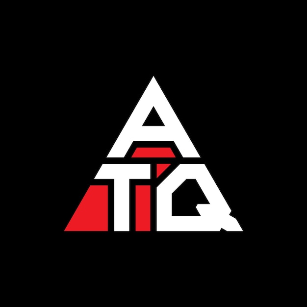 Design de logo triangulaire ATQ avec forme de triangle ATQ design de logo triangle monogramme ATQ modèle de logo vectoriel triangle avec couleur rouge ATQ logo triangular Simple Logo élégant et luxueux